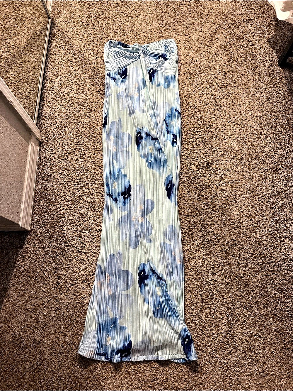 Strapless Maxi Dress Blue & White